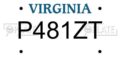 P481ZT Virginia License Plate