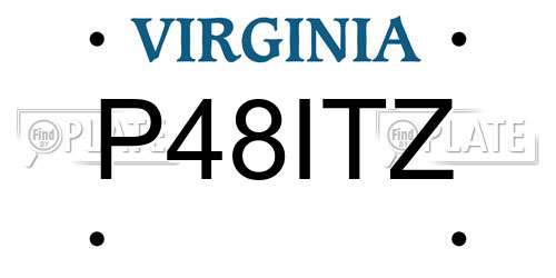 P48ITZ Virginia License Plate