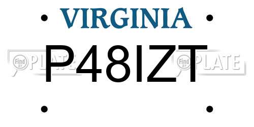P48IZT Virginia License Plate