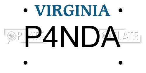 P4NDA Virginia License Plate