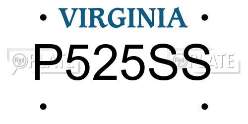 P525SS Virginia License Plate