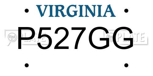 P527GG Virginia License Plate