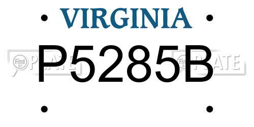 P5285B Virginia License Plate