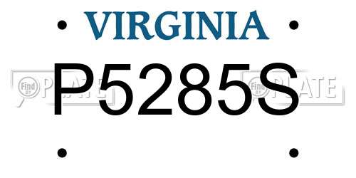 P5285S Virginia License Plate