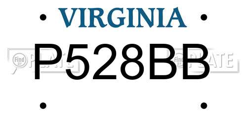P528BB Virginia License Plate