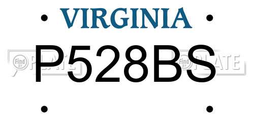 P528BS Virginia License Plate