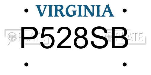 P528SB Virginia License Plate