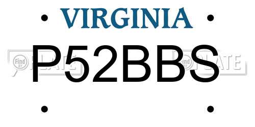 P52BBS Virginia License Plate