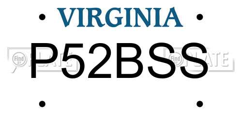 P52BSS Virginia License Plate