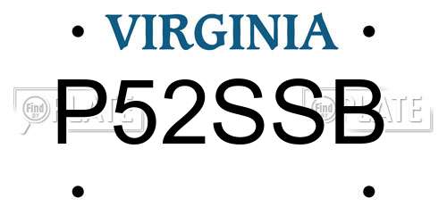 P52SSB Virginia License Plate