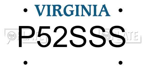 P52SSS Virginia License Plate