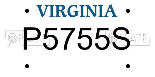 P5755S Virginia License Plate