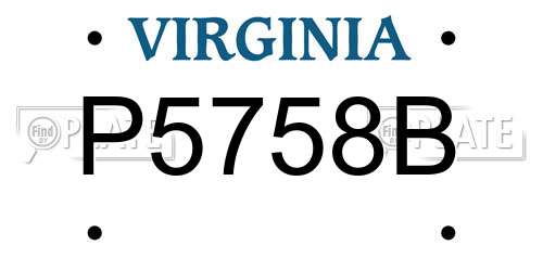 P5758B Virginia License Plate
