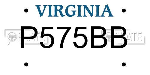 P575BB Virginia License Plate