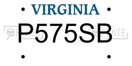 P575SB Virginia License Plate