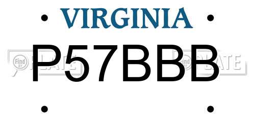 P57BBB Virginia License Plate