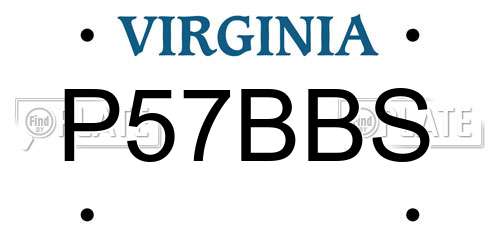 P57BBS Virginia License Plate
