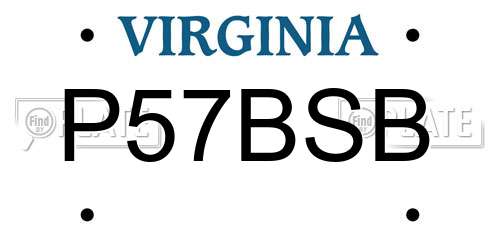 P57BSB Virginia License Plate