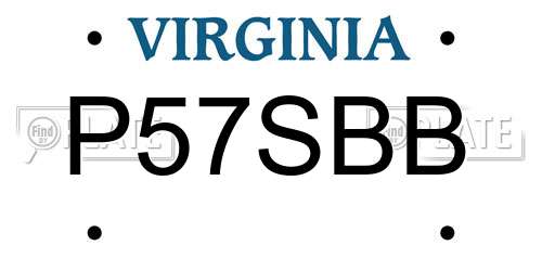 P57SBB Virginia License Plate