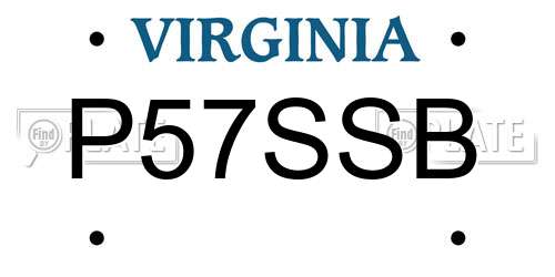P57SSB Virginia License Plate