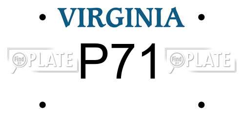 P71 Virginia License Plate