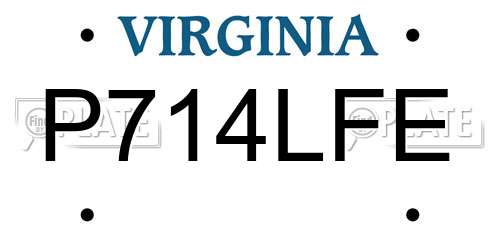 P714LFE Virginia License Plate