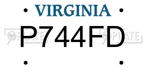 P744FD Virginia License Plate