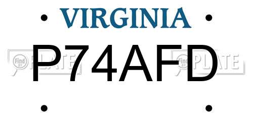P74AFD Virginia License Plate