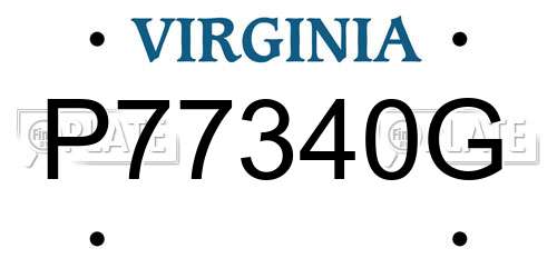 P77340G Virginia License Plate