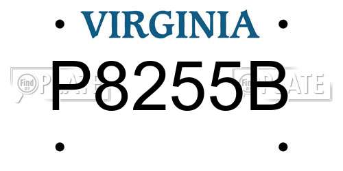 P8255B Virginia License Plate