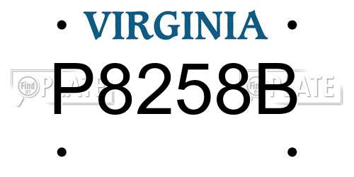 P8258B Virginia License Plate