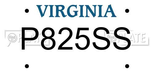 P825SS Virginia License Plate