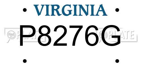 P8276G Virginia License Plate
