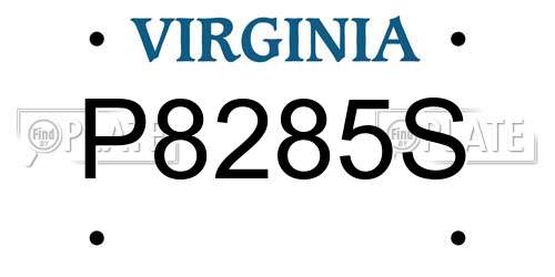 P8285S Virginia License Plate