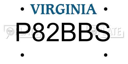 P82BBS Virginia License Plate
