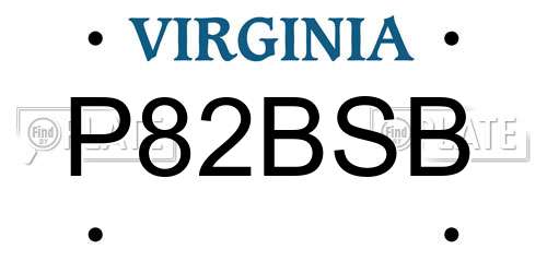 P82BSB Virginia License Plate