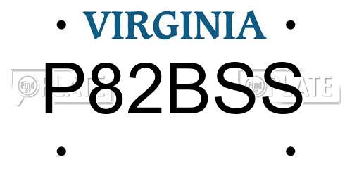 P82BSS Virginia License Plate
