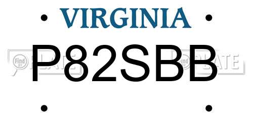 P82SBB Virginia License Plate