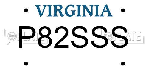 P82SSS Virginia License Plate