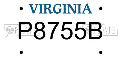 P8755B Virginia License Plate