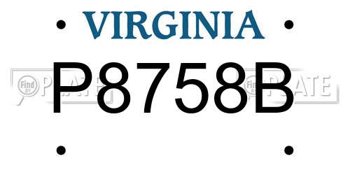 P8758B Virginia License Plate