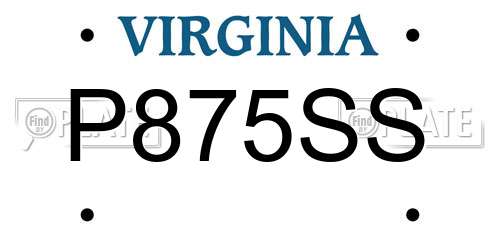 P875SS Virginia License Plate
