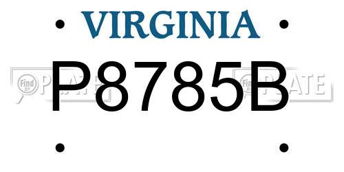 P8785B Virginia License Plate