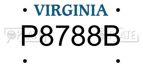 P8788B Virginia License Plate