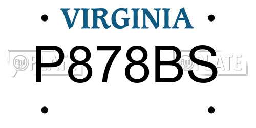 P878BS Virginia License Plate