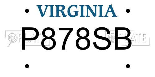 P878SB Virginia License Plate