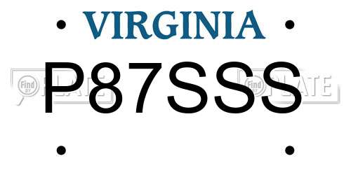 P87SSS Virginia License Plate