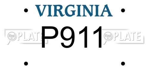 P911 Virginia License Plate