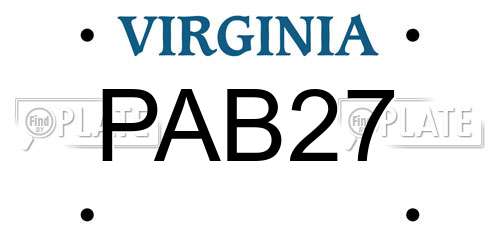 PAB27 Virginia License Plate