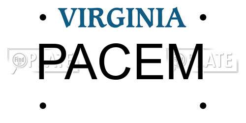 PACEM Virginia License Plate